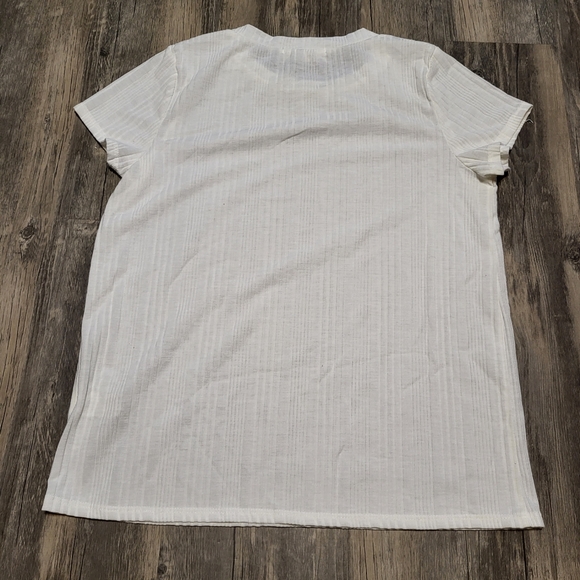 Saints & Hearts Ribbed Shirt Short Sleeve Crew Neck Top Basic Tee Size Small - Picture 2 of 7